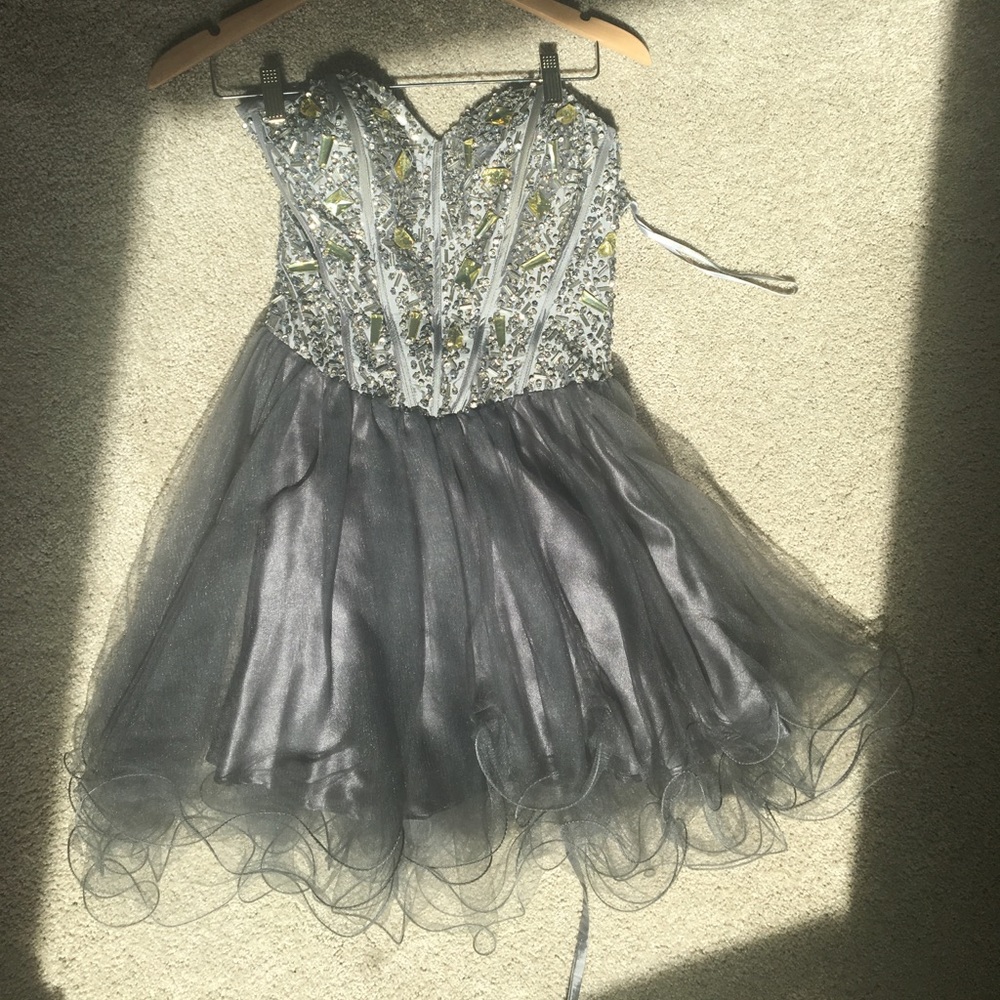 Gray homecoming dress